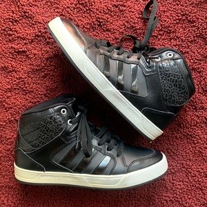 Adidas high top black sneakers 7.5